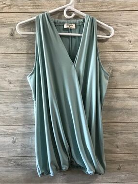 BN Zenana Outfitters Sleeveless Draped V-Neck Surplice Tank Top